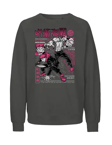 Itadori and Sukuna King of Curses - Sukuna, Yuji Itadori, dark fantasy, jujutsu kaisen art, anime otaku, villain energy, pink aesthetic, shonen battle - Fairtrade Sweatshirt