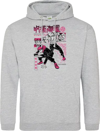 Itadori and Sukuna King of Curses - Sukuna, Yuji Itadori, dark fantasy, jujutsu kaisen art, anime otaku, villain energy, pink aesthetic, shonen battle - Standard Hoodie
