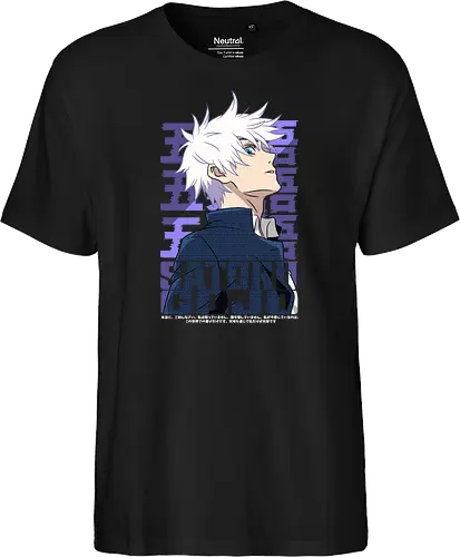 Satoru Gojo Japan Limitless Legend - Gojo Satoru, JJK strongest, Japan style, white hair anime, anime fan gift, cool sorcerer, minimalist design, Jujutsu - Fairtrade T-Shirt