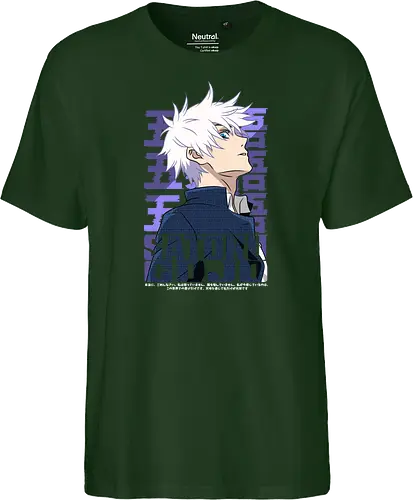 Satoru Gojo Japan Limitless Legend - Gojo Satoru, JJK strongest, Japan style, white hair anime, anime fan gift, cool sorcerer, minimalist design, Jujutsu - Fairtrade T-Shirt