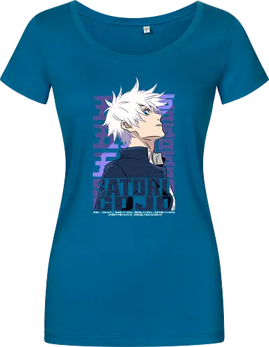 Satoru Gojo Japan Limitless Legend - Gojo Satoru, JJK strongest, Japan style, white hair anime, anime fan gift, cool sorcerer, minimalist design, Jujutsu - Women T-Shirt