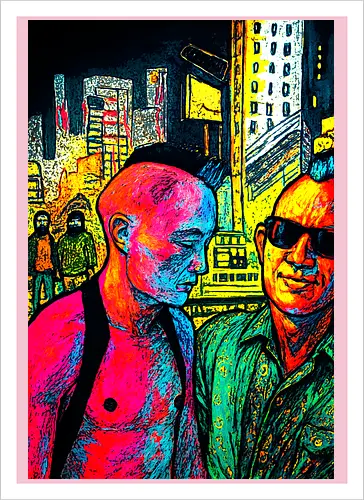 Wild Side - cyberpunk, street art, night life - Artprint