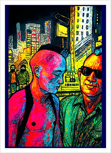 Wild Side - cyberpunk, street art, night life - Artprint