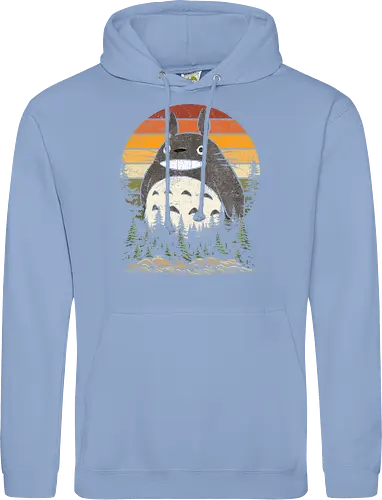Autumn with my neighbor vintage - anime, manga, japan, retro, vintage, miyazaki, fall, autumn, cat, seasons, halloween - Standard Hoodie