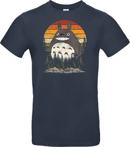 Autumn with my neighbor vintage - anime, manga, japan, retro, vintage, miyazaki, fall, autumn, cat, seasons, halloween - Standard T-Shirt