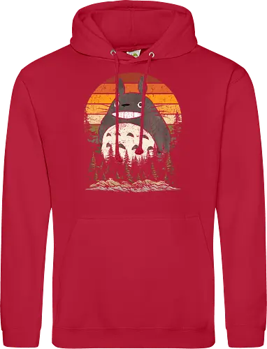 Autumn with my neighbor vintage - anime, manga, japan, retro, vintage, miyazaki, fall, autumn, cat, seasons, halloween - Standard Hoodie