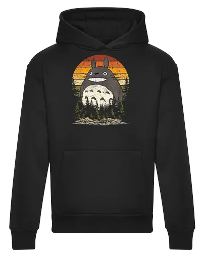 Autumn with my neighbor vintage - anime, manga, japan, retro, vintage, miyazaki, fall, autumn, cat, seasons, halloween - Heavyweight Hoodie