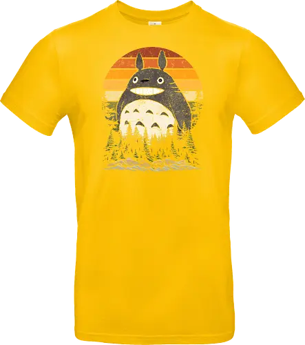 Autumn with my neighbor vintage - anime, manga, japan, retro, vintage, miyazaki, fall, autumn, cat, seasons, halloween - Standard T-Shirt