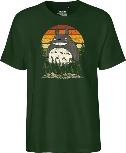 Autumn with my neighbor vintage - anime, manga, japan, retro, vintage, miyazaki, fall, autumn, cat, seasons, halloween - Fairtrade T-Shirt