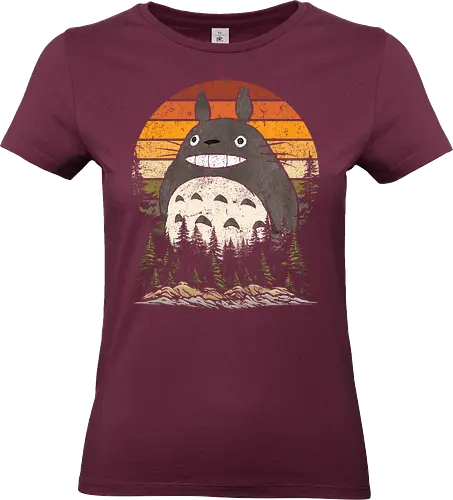 Autumn with my neighbor vintage - anime, manga, japan, retro, vintage, miyazaki, fall, autumn, cat, seasons, halloween - Standard T-Shirt (Women)