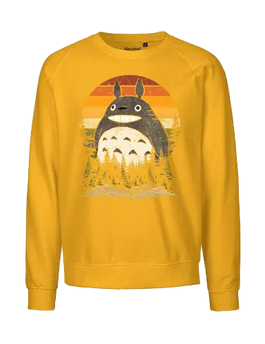 Autumn with my neighbor vintage - anime, manga, japan, retro, vintage, miyazaki, fall, autumn, cat, seasons, halloween - Fairtrade Sweatshirt