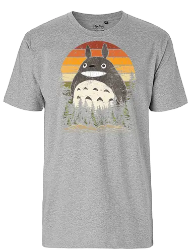 Autumn with my neighbor vintage - anime, manga, japan, retro, vintage, miyazaki, fall, autumn, cat, seasons, halloween - Fairtrade T-Shirt