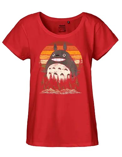 Autumn with my neighbor vintage - anime, manga, japan, retro, vintage, miyazaki, fall, autumn, cat, seasons, halloween - Fairtrade Girl Shirt