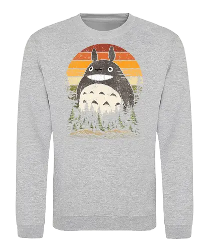 Autumn with my neighbor vintage - anime, manga, japan, retro, vintage, miyazaki, fall, autumn, cat, seasons, halloween - Sweatshirt