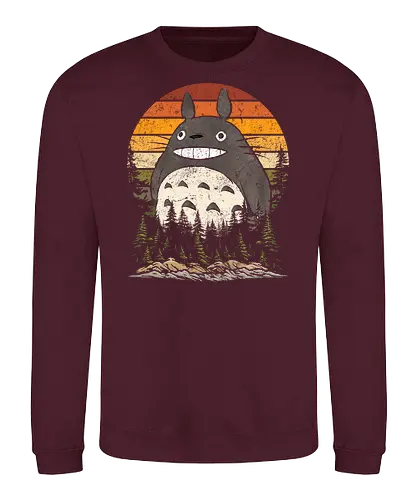 Autumn with my neighbor vintage - anime, manga, japan, retro, vintage, miyazaki, fall, autumn, cat, seasons, halloween - Sweatshirt