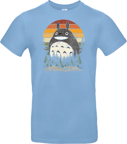 Autumn with my neighbor vintage - anime, manga, japan, retro, vintage, miyazaki, fall, autumn, cat, seasons, halloween - Standard T-Shirt