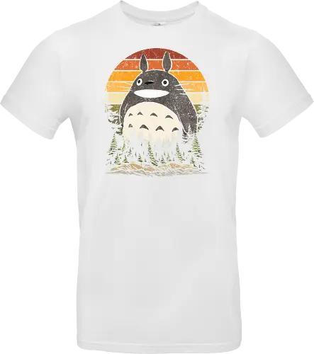 Autumn with my neighbor vintage - anime, manga, japan, retro, vintage, miyazaki, fall, autumn, cat, seasons, halloween - Standard T-Shirt