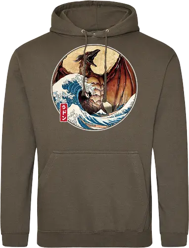 The Great Fire Pteranodon off Kanagawa - Standard Hoodie