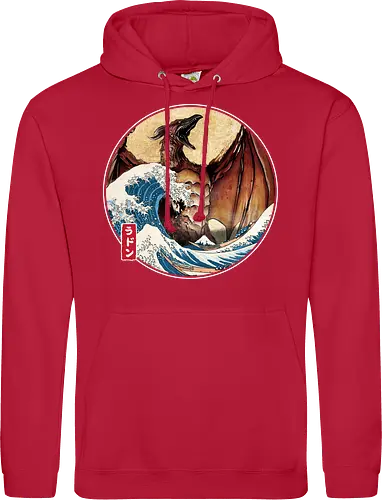 The Great Fire Pteranodon off Kanagawa - Standard Hoodie