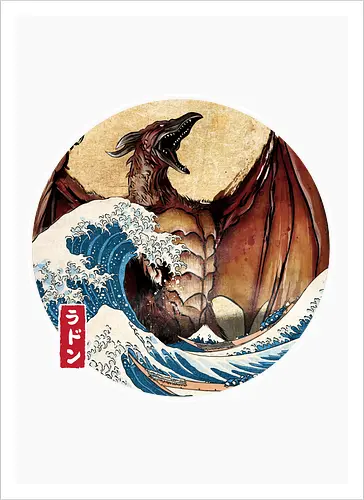 The Great Fire Pteranodon off Kanagawa - Artprint