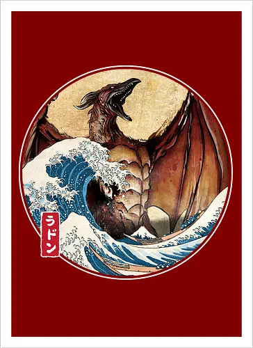 The Great Fire Pteranodon off Kanagawa - Artprint