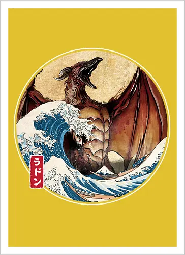 The Great Fire Pteranodon off Kanagawa - Artprint