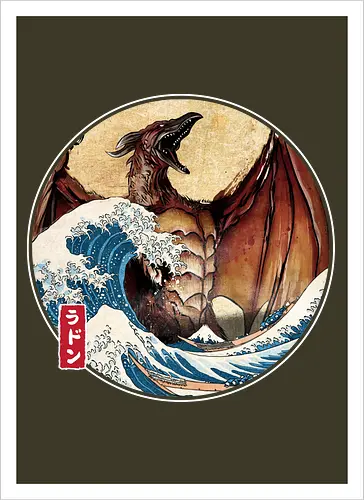 The Great Fire Pteranodon off Kanagawa - Artprint