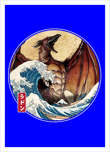 The Great Fire Pteranodon off Kanagawa - Artprint