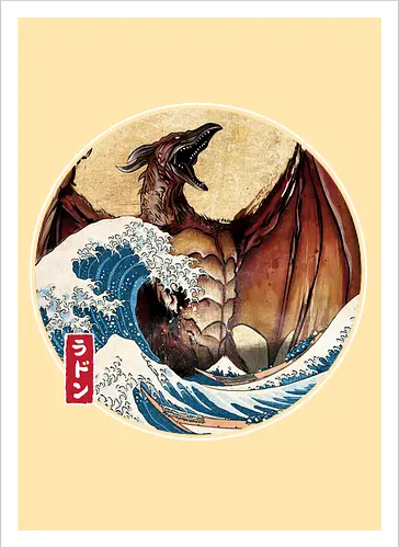 The Great Fire Pteranodon off Kanagawa - Artprint