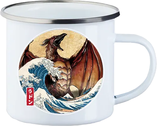 The Great Fire Pteranodon off Kanagawa - Enamel Mug