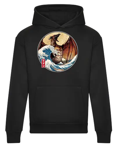 The Great Fire Pteranodon off Kanagawa - Heavyweight Hoodie