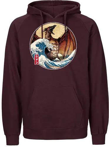 The Great Fire Pteranodon off Kanagawa - Fairtrade Hoodie