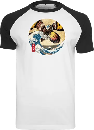 The Great Giant Moth off Kanagawa - Raglan T-Shirt