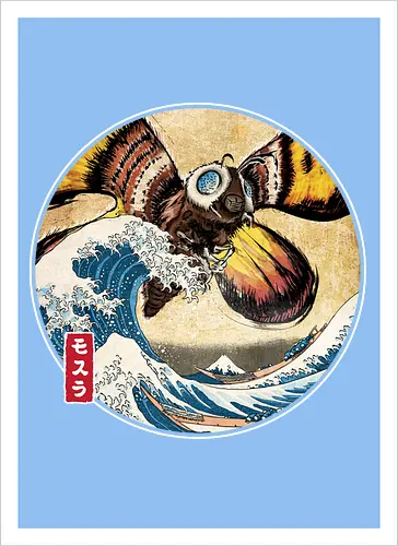 The Great Giant Moth off Kanagawa - Artprint