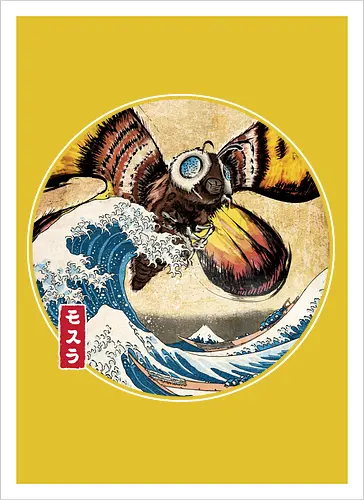 The Great Giant Moth off Kanagawa - Artprint
