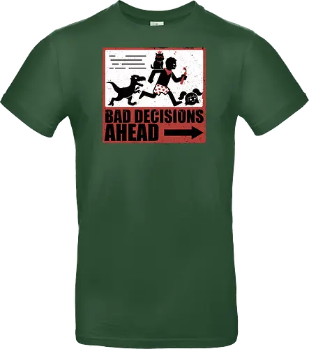 Dungeon Crawler Bad Decisions - Chaos, Velociraptor, Dinosaur, Bad Decisions, Destroy, Plan, Nerd, Geek, Fantasy, Adventure, Rpg, Litrpg, Book, Books, Bookworm, Science Fantasy, Science Fiction, Scifi, Cat, Pet, Carl, Funny, Post-apocalyptic, Apocalypse, Post Apocalyptic, Apocalyptic Cats, Postapocalypse, Post-apocalypse, Poster, Action, Punk, Explosion, Explosive, Books, Book, Crawler, Dungeon Crawler, Geometric, Anarchy, Anarchist, Sign - Standard T-Shirt