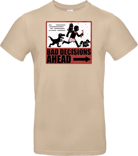 Dungeon Crawler Bad Decisions - Chaos, Velociraptor, Dinosaur, Bad Decisions, Destroy, Plan, Nerd, Geek, Fantasy, Adventure, Rpg, Litrpg, Book, Books, Bookworm, Science Fantasy, Science Fiction, Scifi, Cat, Pet, Carl, Funny, Post-apocalyptic, Apocalypse, Post Apocalyptic, Apocalyptic Cats, Postapocalypse, Post-apocalypse, Poster, Action, Punk, Explosion, Explosive, Books, Book, Crawler, Dungeon Crawler, Geometric, Anarchy, Anarchist, Sign - Standard T-Shirt