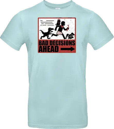Dungeon Crawler Bad Decisions - Chaos, Velociraptor, Dinosaur, Bad Decisions, Destroy, Plan, Nerd, Geek, Fantasy, Adventure, Rpg, Litrpg, Book, Books, Bookworm, Science Fantasy, Science Fiction, Scifi, Cat, Pet, Carl, Funny, Post-apocalyptic, Apocalypse, Post Apocalyptic, Apocalyptic Cats, Postapocalypse, Post-apocalypse, Poster, Action, Punk, Explosion, Explosive, Books, Book, Crawler, Dungeon Crawler, Geometric, Anarchy, Anarchist, Sign - Standard T-Shirt