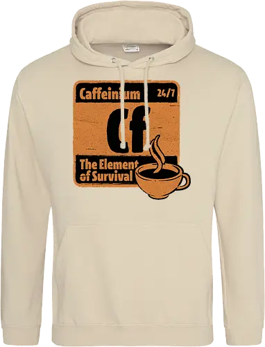 Element of Coffee - Science, Scientist, Sciencific, Science Art, Scientists, Science Humor, Chemistry, Chemistry Joke, Chemistry Humor, Biology, Coffee, Coffee Shop, Coffee Time, Coffee Cup, Coffee Addict, Science Joke, Funny Science, Retro Science, Sarcastic Science, Vintage Science, Funny Science Quote, Periodic Table, Periodic Table Joke, Periodic Table Parody, Stem, Humor, Joke, Fun, Funny, Sarcasm, Sarcastic, Irony, Ironic, Research, Physics - Standard Hoodie
