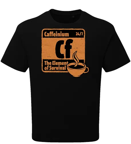 Element of Coffee - Science, Scientist, Sciencific, Science Art, Scientists, Science Humor, Chemistry, Chemistry Joke, Chemistry Humor, Biology, Coffee, Coffee Shop, Coffee Time, Coffee Cup, Coffee Addict, Science Joke, Funny Science, Retro Science, Sarcastic Science, Vintage Science, Funny Science Quote, Periodic Table, Periodic Table Joke, Periodic Table Parody, Stem, Humor, Joke, Fun, Funny, Sarcasm, Sarcastic, Irony, Ironic, Research, Physics - Oversize T-Shirt