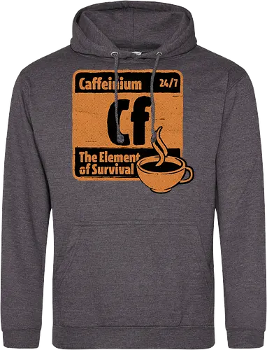 Element of Coffee - Science, Scientist, Sciencific, Science Art, Scientists, Science Humor, Chemistry, Chemistry Joke, Chemistry Humor, Biology, Coffee, Coffee Shop, Coffee Time, Coffee Cup, Coffee Addict, Science Joke, Funny Science, Retro Science, Sarcastic Science, Vintage Science, Funny Science Quote, Periodic Table, Periodic Table Joke, Periodic Table Parody, Stem, Humor, Joke, Fun, Funny, Sarcasm, Sarcastic, Irony, Ironic, Research, Physics - Standard Hoodie
