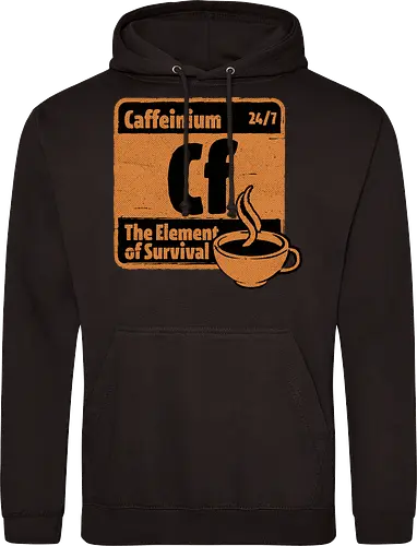 Element of Coffee - Science, Scientist, Sciencific, Science Art, Scientists, Science Humor, Chemistry, Chemistry Joke, Chemistry Humor, Biology, Coffee, Coffee Shop, Coffee Time, Coffee Cup, Coffee Addict, Science Joke, Funny Science, Retro Science, Sarcastic Science, Vintage Science, Funny Science Quote, Periodic Table, Periodic Table Joke, Periodic Table Parody, Stem, Humor, Joke, Fun, Funny, Sarcasm, Sarcastic, Irony, Ironic, Research, Physics - Standard Hoodie