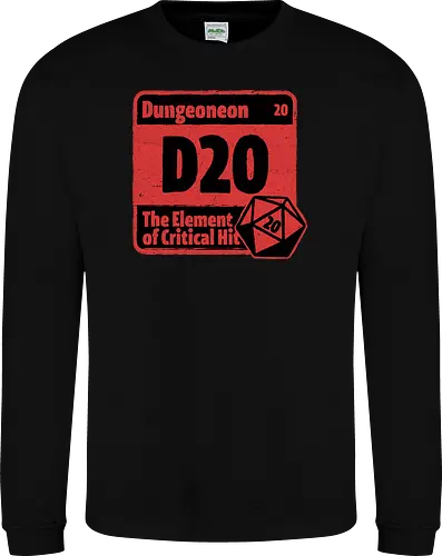 Element of Dungeon RPG - Critical Success, Science, Scientist, Sciencific, Science Art, Scientists, Science Humor, Science Joke, Funny Science, Retro Science, Sarcastic Science, Vintage Science, Funny Science Quote, Periodic Table, Periodic Table Joke, Periodic Table Parody, Stem, Humor, Joke, Fun, Funny, Sarcasm, Sarcastic, Irony, Ironic, Research, Physics, Chemistry, Chemistry Joke, Chemistry Humor, Biology, Dungeon Master, Dungeon, Dice, D20, Critical Hit, Critical, Critical Fail, Critical Role - Sweatshirt