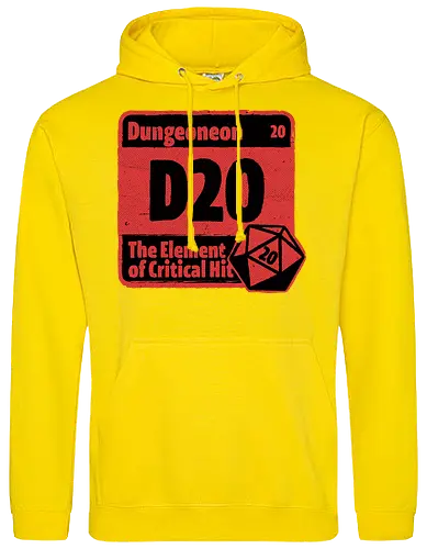 Element of Dungeon RPG - Critical Success, Science, Scientist, Sciencific, Science Art, Scientists, Science Humor, Science Joke, Funny Science, Retro Science, Sarcastic Science, Vintage Science, Funny Science Quote, Periodic Table, Periodic Table Joke, Periodic Table Parody, Stem, Humor, Joke, Fun, Funny, Sarcasm, Sarcastic, Irony, Ironic, Research, Physics, Chemistry, Chemistry Joke, Chemistry Humor, Biology, Dungeon Master, Dungeon, Dice, D20, Critical Hit, Critical, Critical Fail, Critical Role - Standard Hoodie