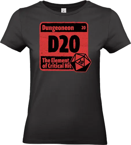 Element of Dungeon RPG - Critical Success, Science, Scientist, Sciencific, Science Art, Scientists, Science Humor, Science Joke, Funny Science, Retro Science, Sarcastic Science, Vintage Science, Funny Science Quote, Periodic Table, Periodic Table Joke, Periodic Table Parody, Stem, Humor, Joke, Fun, Funny, Sarcasm, Sarcastic, Irony, Ironic, Research, Physics, Chemistry, Chemistry Joke, Chemistry Humor, Biology, Dungeon Master, Dungeon, Dice, D20, Critical Hit, Critical, Critical Fail, Critical Role - Standard T-Shirt (Women)