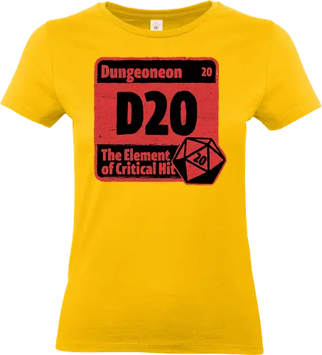 Element of Dungeon RPG - Critical Success, Science, Scientist, Sciencific, Science Art, Scientists, Science Humor, Science Joke, Funny Science, Retro Science, Sarcastic Science, Vintage Science, Funny Science Quote, Periodic Table, Periodic Table Joke, Periodic Table Parody, Stem, Humor, Joke, Fun, Funny, Sarcasm, Sarcastic, Irony, Ironic, Research, Physics, Chemistry, Chemistry Joke, Chemistry Humor, Biology, Dungeon Master, Dungeon, Dice, D20, Critical Hit, Critical, Critical Fail, Critical Role - Standard T-Shirt (Women)