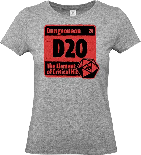 Element of Dungeon RPG - Critical Success, Science, Scientist, Sciencific, Science Art, Scientists, Science Humor, Science Joke, Funny Science, Retro Science, Sarcastic Science, Vintage Science, Funny Science Quote, Periodic Table, Periodic Table Joke, Periodic Table Parody, Stem, Humor, Joke, Fun, Funny, Sarcasm, Sarcastic, Irony, Ironic, Research, Physics, Chemistry, Chemistry Joke, Chemistry Humor, Biology, Dungeon Master, Dungeon, Dice, D20, Critical Hit, Critical, Critical Fail, Critical Role - Standard T-Shirt (Women)