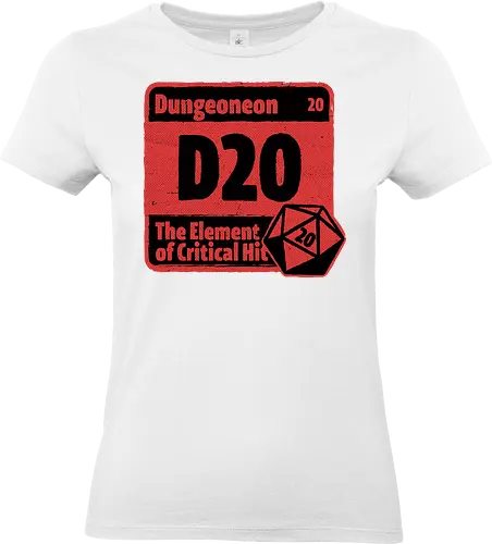 Element of Dungeon RPG - Critical Success, Science, Scientist, Sciencific, Science Art, Scientists, Science Humor, Science Joke, Funny Science, Retro Science, Sarcastic Science, Vintage Science, Funny Science Quote, Periodic Table, Periodic Table Joke, Periodic Table Parody, Stem, Humor, Joke, Fun, Funny, Sarcasm, Sarcastic, Irony, Ironic, Research, Physics, Chemistry, Chemistry Joke, Chemistry Humor, Biology, Dungeon Master, Dungeon, Dice, D20, Critical Hit, Critical, Critical Fail, Critical Role - Standard T-Shirt (Women)