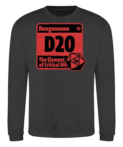Element of Dungeon RPG - Critical Success, Science, Scientist, Sciencific, Science Art, Scientists, Science Humor, Science Joke, Funny Science, Retro Science, Sarcastic Science, Vintage Science, Funny Science Quote, Periodic Table, Periodic Table Joke, Periodic Table Parody, Stem, Humor, Joke, Fun, Funny, Sarcasm, Sarcastic, Irony, Ironic, Research, Physics, Chemistry, Chemistry Joke, Chemistry Humor, Biology, Dungeon Master, Dungeon, Dice, D20, Critical Hit, Critical, Critical Fail, Critical Role - Sweatshirt