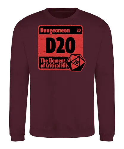 Element of Dungeon RPG - Critical Success, Science, Scientist, Sciencific, Science Art, Scientists, Science Humor, Science Joke, Funny Science, Retro Science, Sarcastic Science, Vintage Science, Funny Science Quote, Periodic Table, Periodic Table Joke, Periodic Table Parody, Stem, Humor, Joke, Fun, Funny, Sarcasm, Sarcastic, Irony, Ironic, Research, Physics, Chemistry, Chemistry Joke, Chemistry Humor, Biology, Dungeon Master, Dungeon, Dice, D20, Critical Hit, Critical, Critical Fail, Critical Role - Sweatshirt